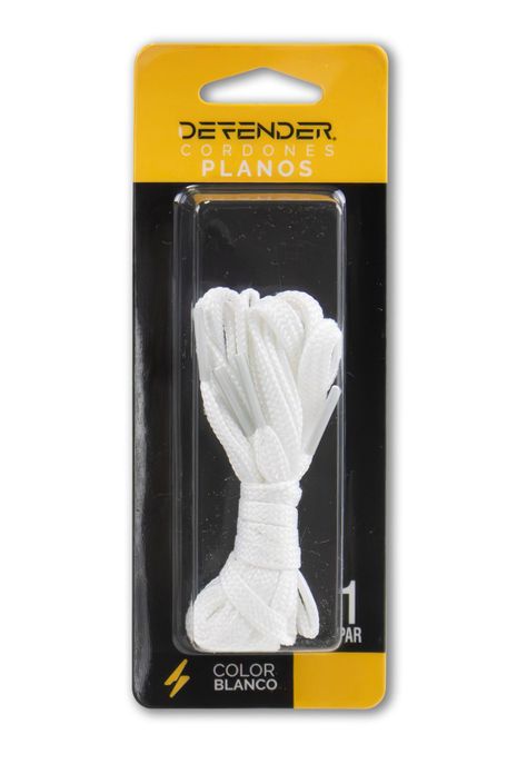 Cordones Defender Plano Blanco Medium-1