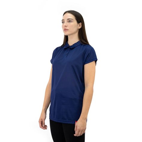 Polera Cooldry Quebec Manga corta Azul Mujer-2