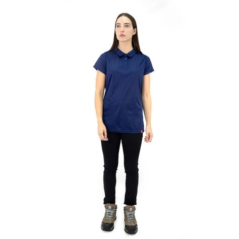 Polera Cooldry Quebec Manga corta Azul Mujer-4
