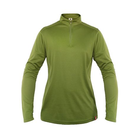 Polera Quebec Half-Zip Mujer Verde Oliva-0