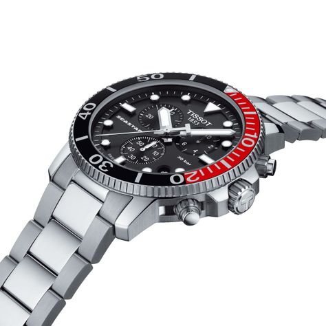 Reloj Tissot Seastar 1000 Chronograph Acero Rojo-2