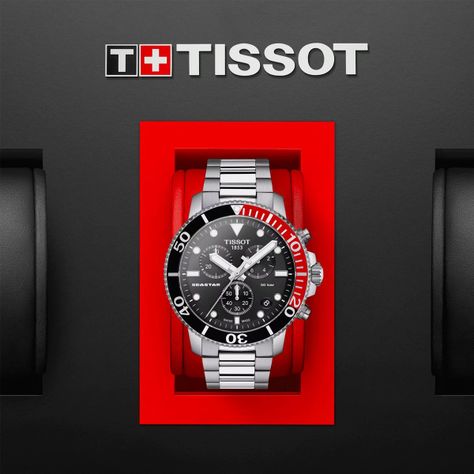Reloj Tissot Seastar 1000 Chronograph Acero Rojo-5