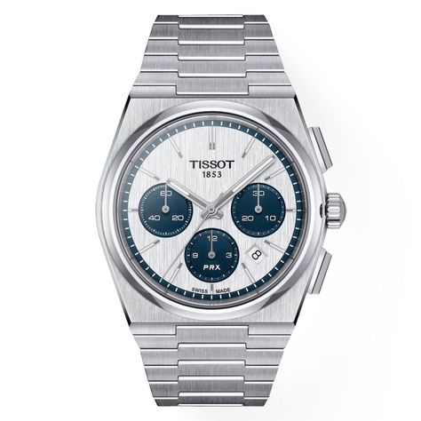 Reloj Tissot PRX 42mm Chrono Acero Blanco-0