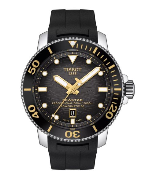 Reloj Tissot Seastar 2000 Professional Resina Dorado-0