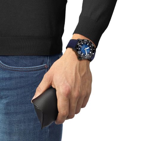 Reloj Tissot Seastar 2000 Professional Tela Azul-3