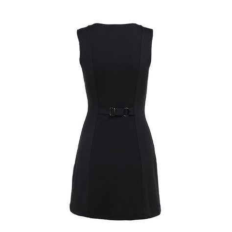 Vestido Ajustado sin Mangas Negro -7