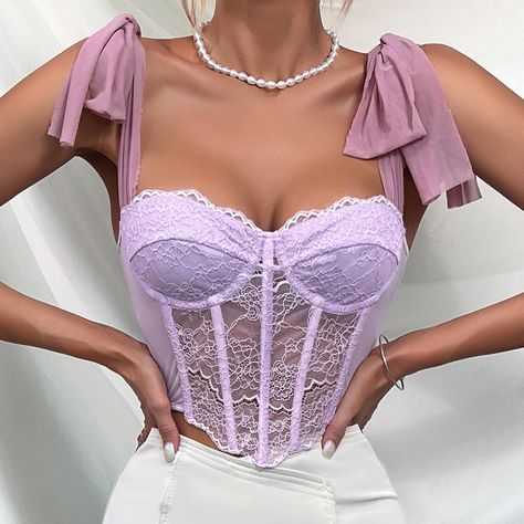 TOP CORSET  ENCAJE MORADO MARGOT-0