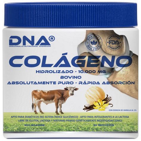 COLÁGENO BOVINO D N A® SABOR VAINILLA D N A® POTE 300GR-0