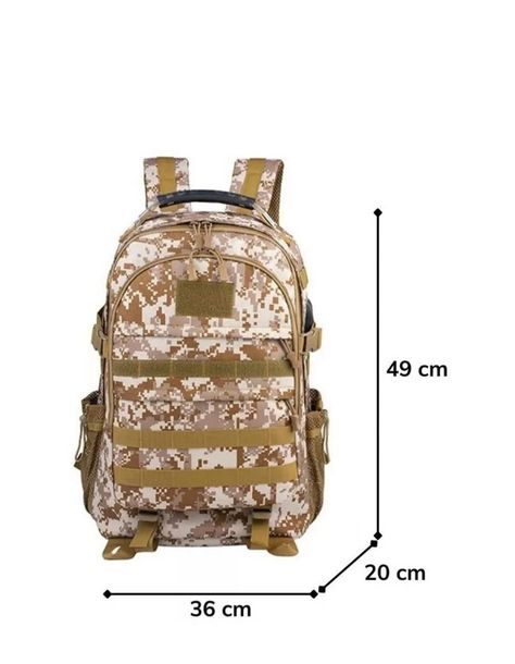 Mochila Militar Tactica Mochila De Asalto Mochila 40 Lts Usb MARRON PIXELADO-1