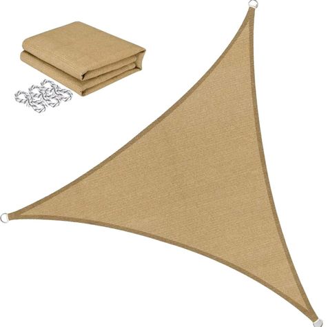Toldo Vela Sombra Triangula Para Jardin De 3mt BLANCO HUESO-0