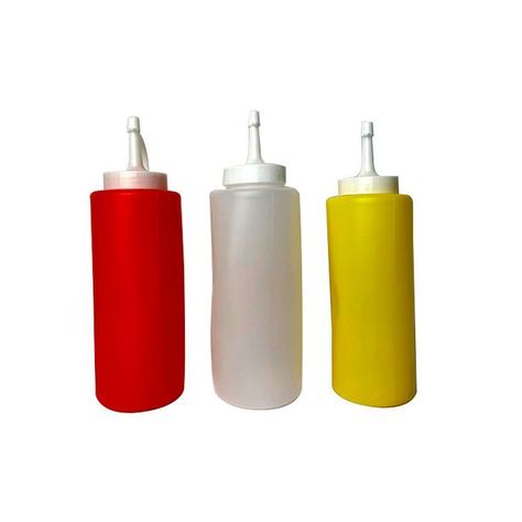 Set De 3 Dispensadores Para Salsa Ketchup Mayo Mostaz 360 Ml-0