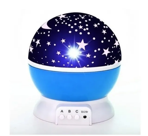 Lámpara Proyector Luz Led Estrella Espantacuco Niño Niña Celeste-0