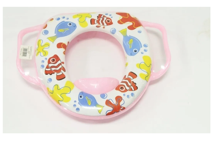 Tapa Baño Niño Adaptador Asiento Wc Acolchado Con Manijas-0