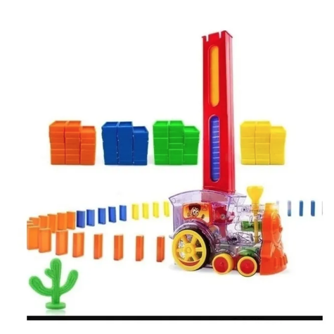  Tren Dominó Para Niños, Juego De Bloques De Construcción-1