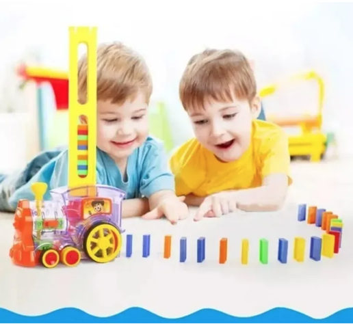  Tren Dominó Para Niños, Juego De Bloques De Construcción-3
