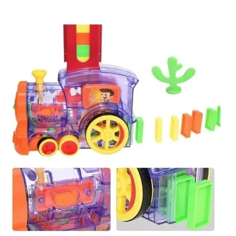  Tren Dominó Para Niños, Juego De Bloques De Construcción-2