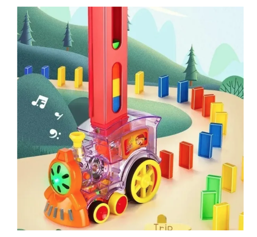 Tren Dominó Para Niños, Juego De Bloques De Construcción-7