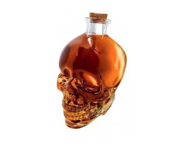 Botella Calavera Vidrio Craneo Vodka Whisky 750 Ml-0