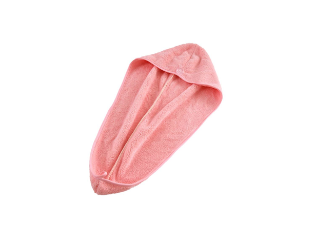 Toalla Para Secar Pelo Turbante Microfibra Colores Cabello Rosado-0