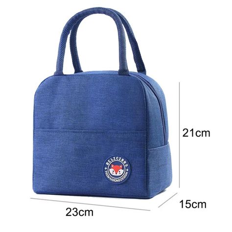 LONCHERA TERMICA BOLSO DE COLACION PORTATIL TELA OXFORD AZUL-1
