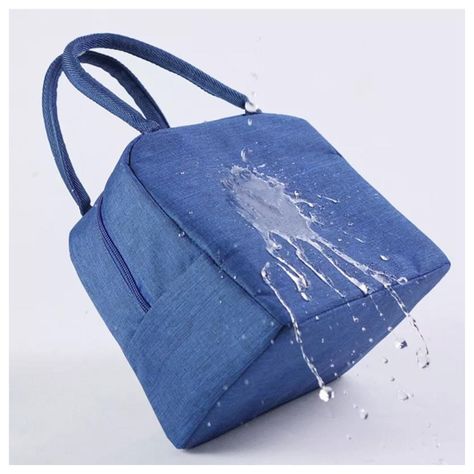 LONCHERA TERMICA BOLSO DE COLACION PORTATIL TELA OXFORD AZUL-2