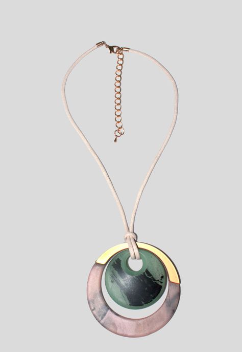 Collar Acrilico Metal Rosado-0