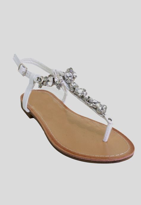Sandalia baja full strass Blanco-1