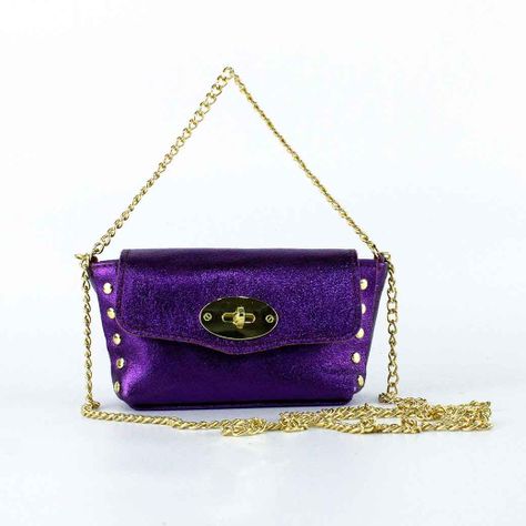 Cartera de Cuero Chica Metalizado 772 Mujer Moro Mailea-0