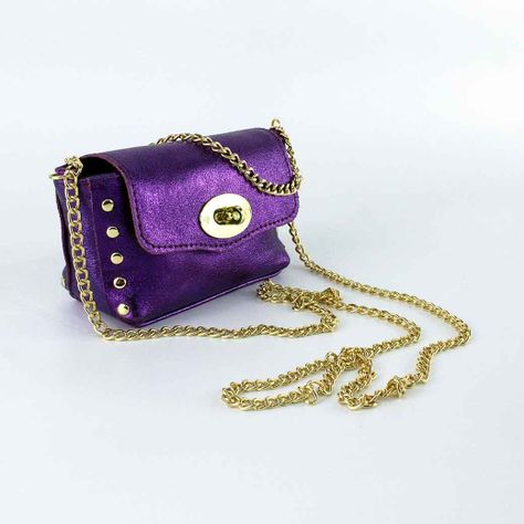 Cartera de Cuero Chica Metalizado 772 Mujer Moro Mailea-1