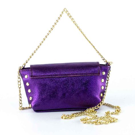 Cartera de Cuero Chica Metalizado 772 Mujer Moro Mailea-2
