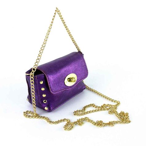 Cartera de Cuero Chica Metalizado 772 Mujer Moro Mailea-3
