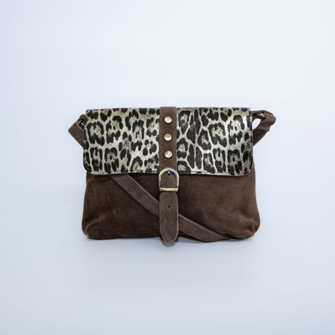 Bandolera Mailea reno con tapa leo Taupe-0