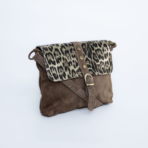 Bandolera Mailea reno con tapa leo Taupe-1