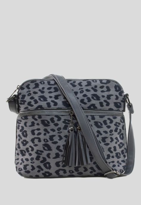 Bandolera Mediana Leo Gris-0