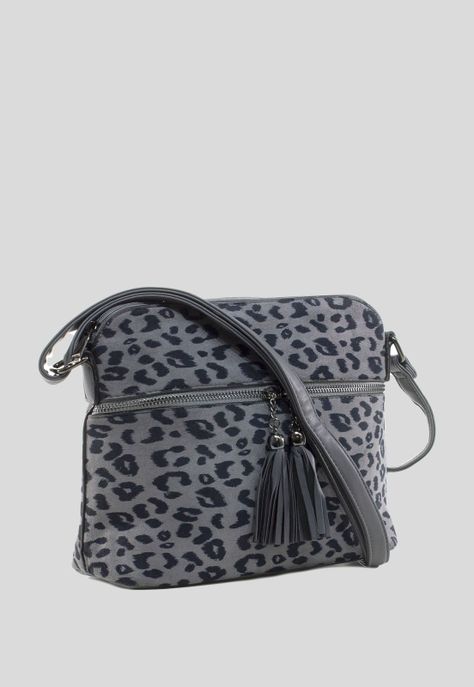 Bandolera Mediana Leo Gris-1