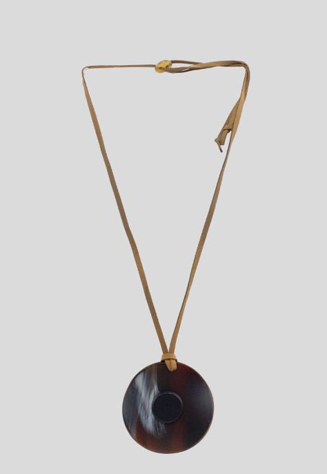 Collar Placa Boton Café-0