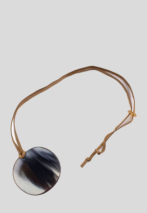 Collar Placa Boton Café-1