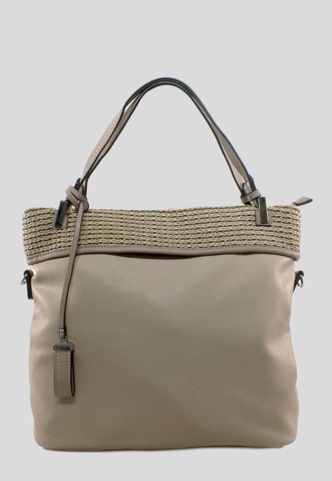 Cartera Franja Tejida Arena-0