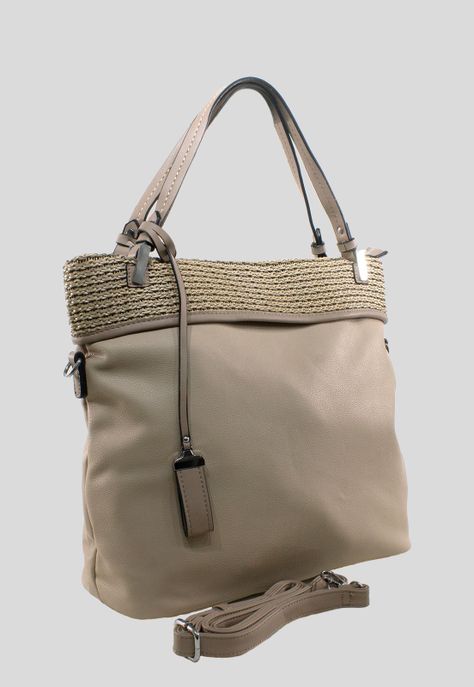 Cartera Franja Tejida Arena-1