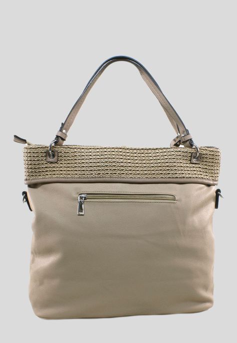 Cartera Franja Tejida Arena-2