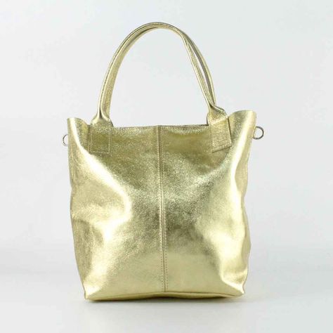 Cartera de Cuero Metalizado 742 Mujer Dorado Mailea-2