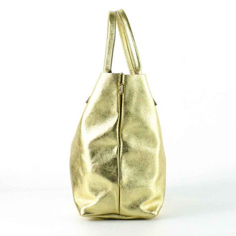 Cartera de Cuero Metalizado 742 Mujer Dorado Mailea-7