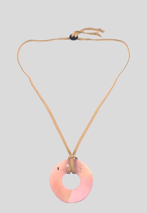 Collar Circulo Acrilico Rosado-0