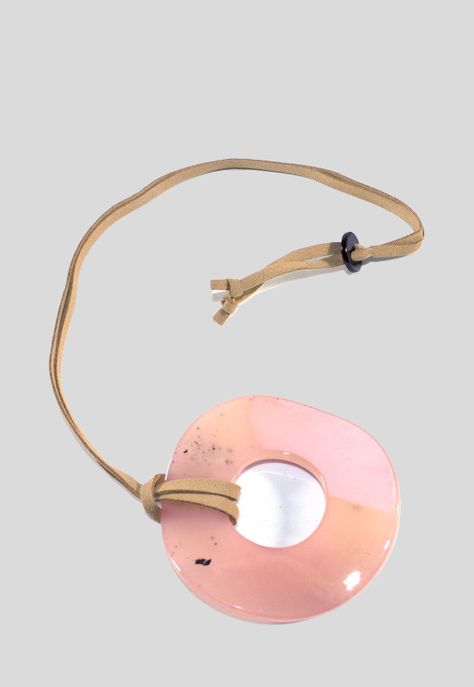 Collar Circulo Acrilico Rosado-1