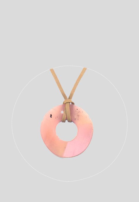 Collar Circulo Acrilico Rosado-2