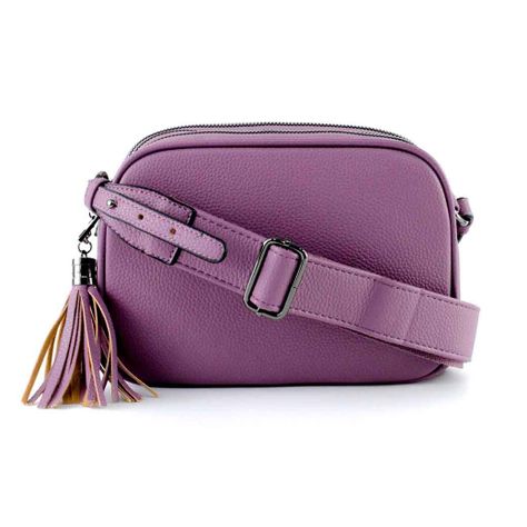 Bandolera Ecocuero Lisa 828 Mujer Lila Mailea-0