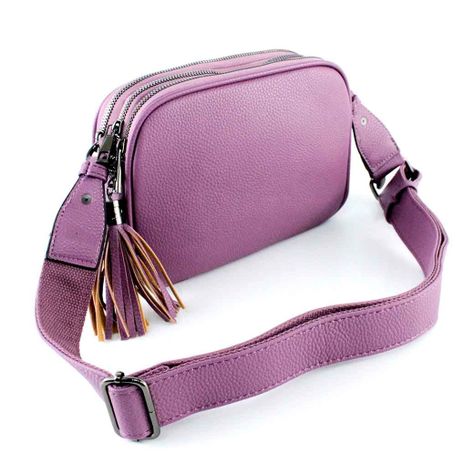 Bandolera Ecocuero Lisa 828 Mujer Lila Mailea-1