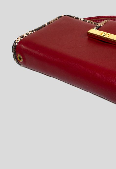 Billetera grande ribete piton Rojo-1