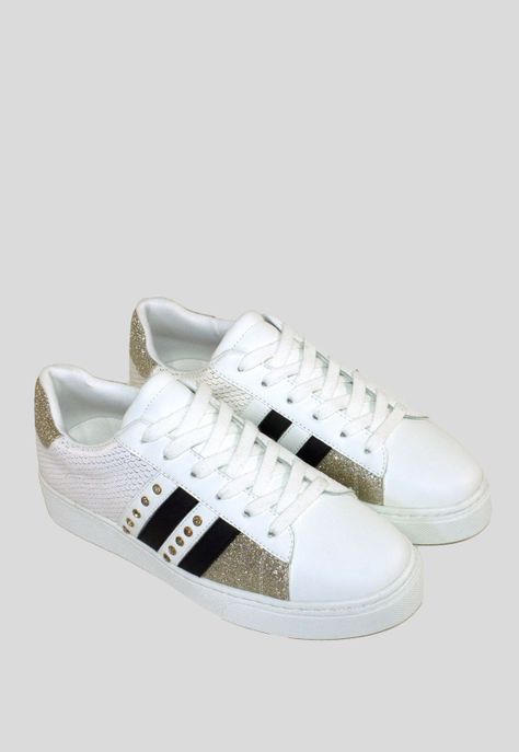 Zapatilla plana tacha later Blanco-3