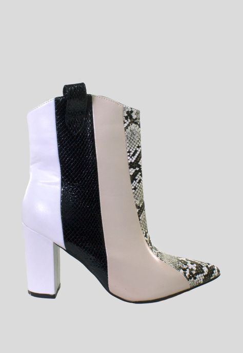 Botin mix materiales Beige-0